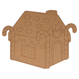 Silhouette MDF peperkoeken huis 25x20x0.5cm