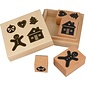 Set van 5 houten stempels kerst