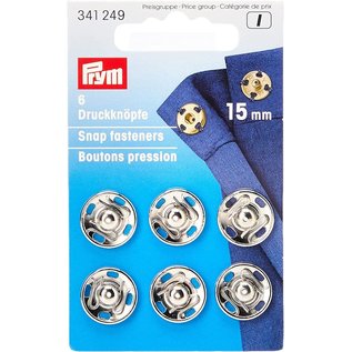 prym AANNAAIDRUKKNOPEN 15mm ZILVER