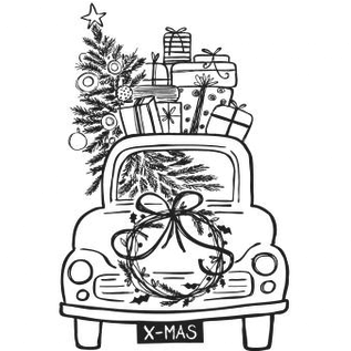 Stempel Driving Home For Christmas, 7x10cm