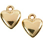 Hartvormige Hanger 13x15 mm Verguld 10 stuks