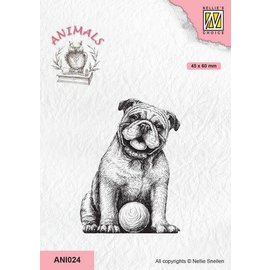 Nellies Choice Clearstempel - Hond met bal 45x60mm