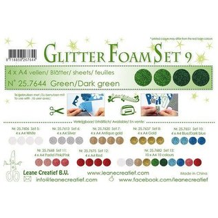 LeCrea - Glitter foam 4 vel A4 - Groen