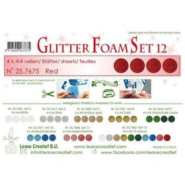 LeCrea - Glitter foam 4 vel A4 - Rood