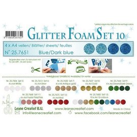 LeCrea - Glitter foam 4 vel A4 - Blauw