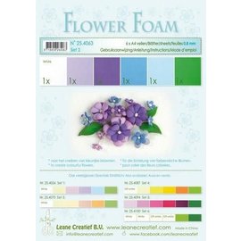 Flower Foam assort. 6 vel A4 blauw, paars  0.8mm