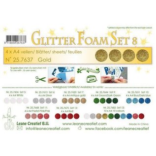 Glitter foam 4 vel A4 - Goud