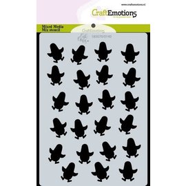 Mask stencil achtergrond penguins A6 Carla Creaties