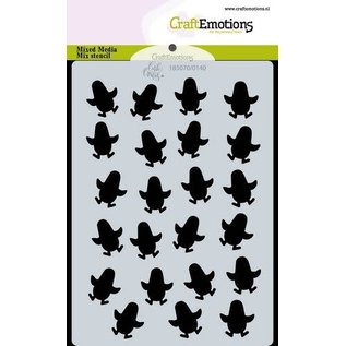 Mask stencil achtergrond penguins A6 Carla Creaties