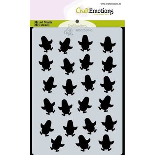 Mask stencil achtergrond penguins A6 Carla Creaties