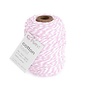 Macrame koord Katoen Twist roze /wit - 50 MT 2MM