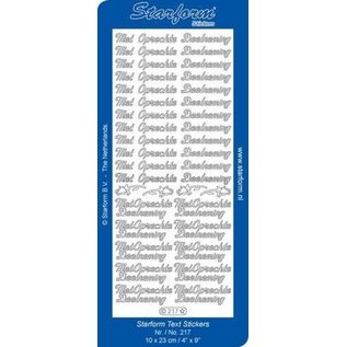 Stickers Text NL: Met Oprechte Deelneming - ZILVER