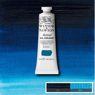 Winsor & Newton "Artists" Oil Colour - SERIE 1 -  Phthalo Turquoise 37ml