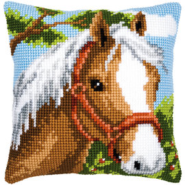 Kruissteekkussen kit Paard