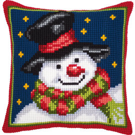 Kruissteekkussen kit Sneeuwman