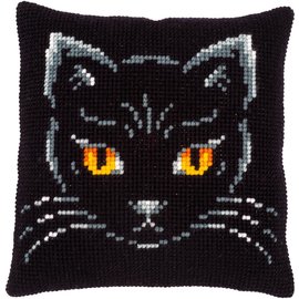 Kruissteekkussen kit Zwarte kat