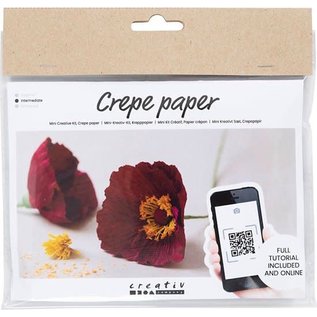 Miniset crêpepapier, Klaprozen, Crêpe-verhouding: 180%, 105 gr