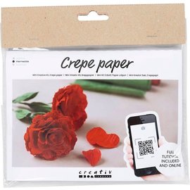 Miniset crêpepapier, Rozen, Crêpe-verhouding: 180%, 105 gr