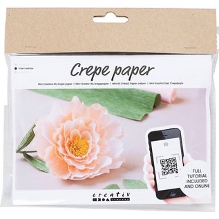 Miniset crêpepapier, Pioenroos, Crêpe-verhouding: 180%, 105 gr