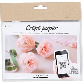 Miniset crêpepapier, Anjers, Crêpe-verhouding: 180%, 105 gr