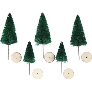 Miniatuur Kerstbomen 5 Stuks 4 - 6 Cm Groen