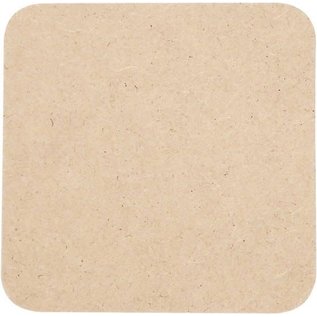 Onderzetter, afm 10x10 cm, dikte 3 mm, 6 stuks, MDF