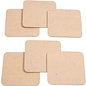Onderzetter, afm 10x10 cm, dikte 3 mm, 6 stuks, MDF