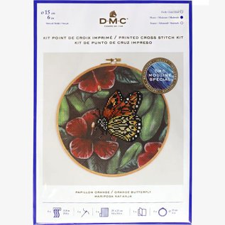 DMC voorgedrukt pakket kruisjessteek papillon orange