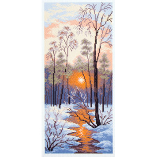 Bedrukt stramien Zonsondergang 24x47cm