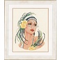 Telpakket Dame met gele rozen 22x27cm