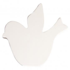 Houten Duif , wit, 11cm, Dikte 2 cm