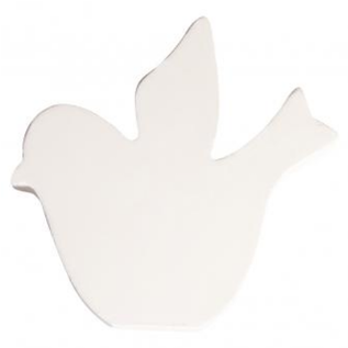 Houten Duif , wit, 11cm, Dikte 2 cm