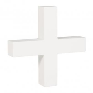 Houten symbool + , wit, 11cm, dikte 2 cm