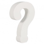 Houten symbool ? , wit, 11cm, dikte 2 cm