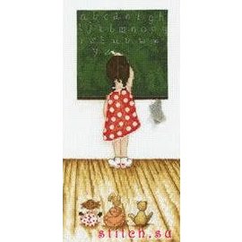 Kruissteekpakket - Little Girl and Alpabet - 13x25cm