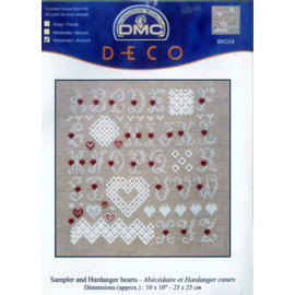Telpakket - Sempler and Hardanger hearts - 25x25cm