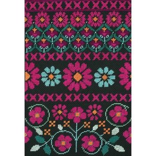 DMC telpakket halvekruisjessteek pink geo flowers