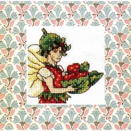 Mini kruissteekpakket - La Fée fraise - 10x10cm