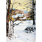 Kruissteekpakket kaart - House in the Snow - 10,5x15cm