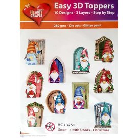 Easy 3D Toppers - Gnomes with doors christams