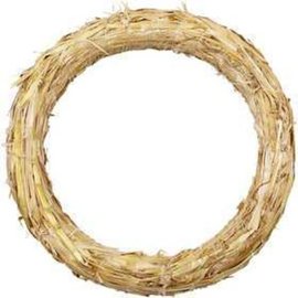 Stro krans, d: 27 cm, dikte 3 cm