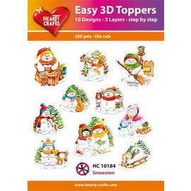 Easy 3D-Toppers - snowmen