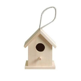 Houten vogelnest 10x8,5x13cm