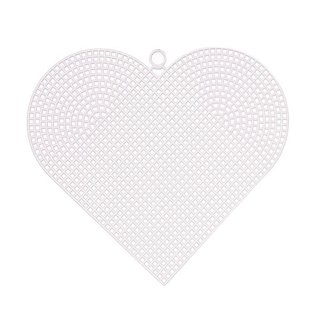 Plastic Stramien Hart 13x16,5cm 7mesh Transparant