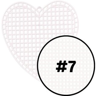 Plastic Stramien Hart 7,5x7,5cm 7mesh Transparant