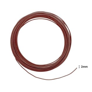 Aluminium wire embossed round 2mm 30m chocolat mat