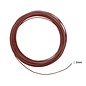 Aluminium wire embossed round 2mm 30m chocolat mat