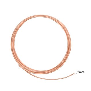 Aluminiumdraad embossed rond 2mm 5m Orange copper