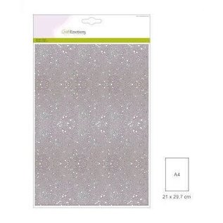 Glitterkarton 5 vel wit +/- 29x21cm 220gr