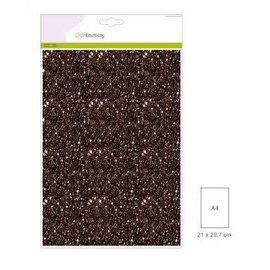 Glitterkarton 5 vel bruin +/- 29x21cm 220gr